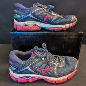 Mizuno Wave Rider Athletic Running Shoes Black/Fuchsia/ Pink - Women's 7
